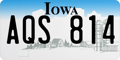IA license plate AQS814
