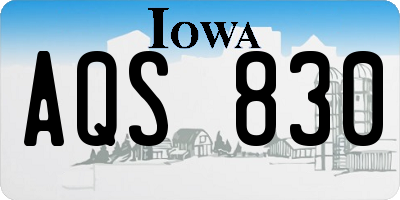 IA license plate AQS830