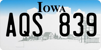 IA license plate AQS839