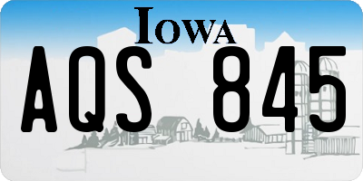 IA license plate AQS845