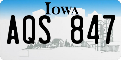 IA license plate AQS847