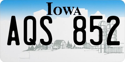 IA license plate AQS852