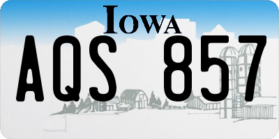 IA license plate AQS857