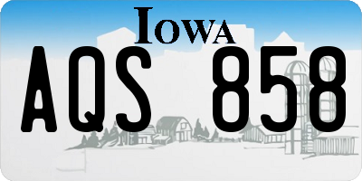 IA license plate AQS858