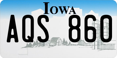 IA license plate AQS860
