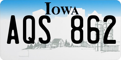 IA license plate AQS862
