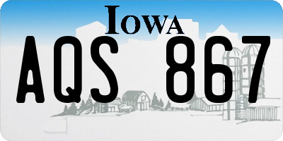 IA license plate AQS867