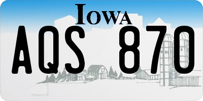 IA license plate AQS870