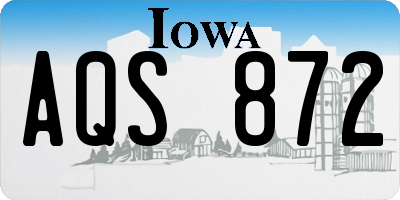 IA license plate AQS872