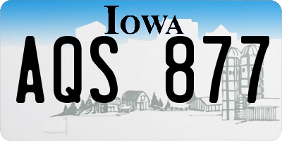 IA license plate AQS877