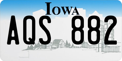 IA license plate AQS882