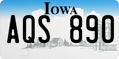 IA license plate AQS890