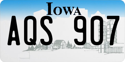 IA license plate AQS907