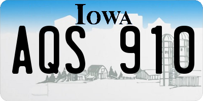 IA license plate AQS910