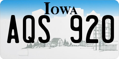 IA license plate AQS920