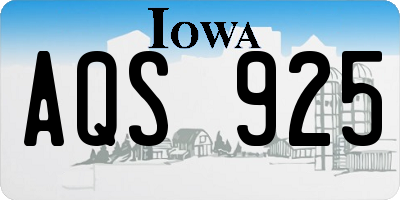 IA license plate AQS925