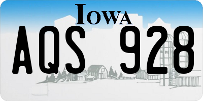IA license plate AQS928