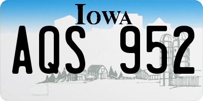 IA license plate AQS952