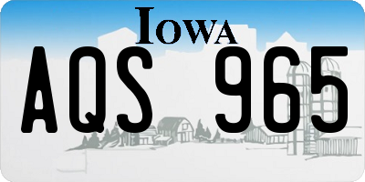 IA license plate AQS965