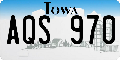 IA license plate AQS970