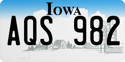 IA license plate AQS982