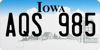 IA license plate AQS985