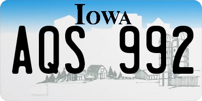 IA license plate AQS992