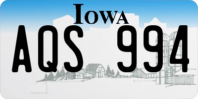 IA license plate AQS994