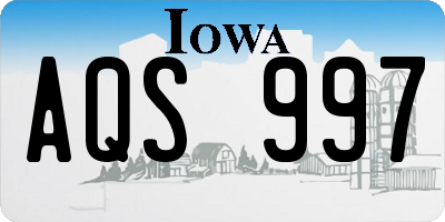 IA license plate AQS997