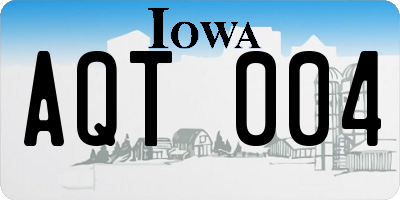 IA license plate AQT004