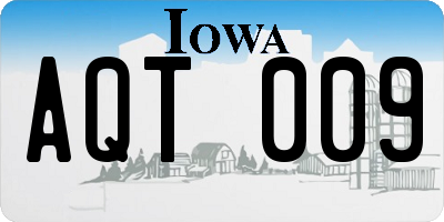 IA license plate AQT009