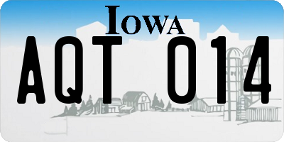 IA license plate AQT014