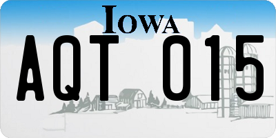 IA license plate AQT015