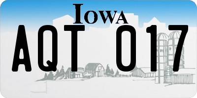 IA license plate AQT017