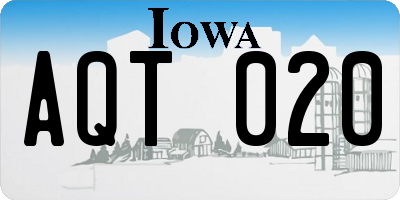IA license plate AQT020