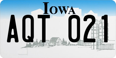 IA license plate AQT021