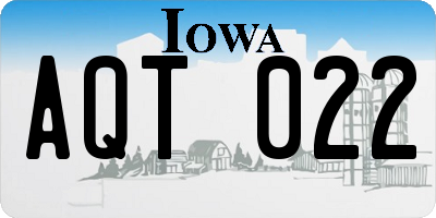 IA license plate AQT022