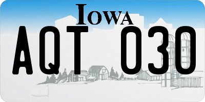 IA license plate AQT030