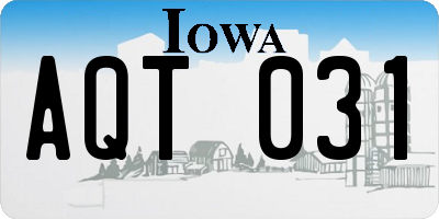 IA license plate AQT031