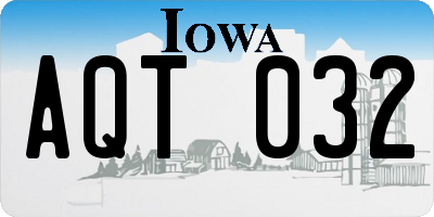 IA license plate AQT032