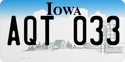 IA license plate AQT033