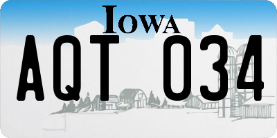 IA license plate AQT034