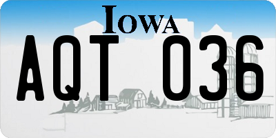 IA license plate AQT036