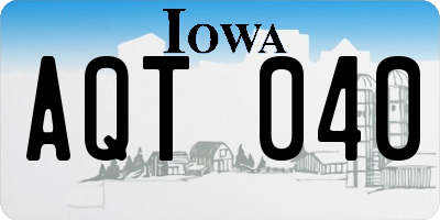 IA license plate AQT040