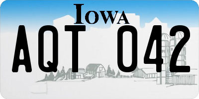 IA license plate AQT042