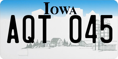 IA license plate AQT045