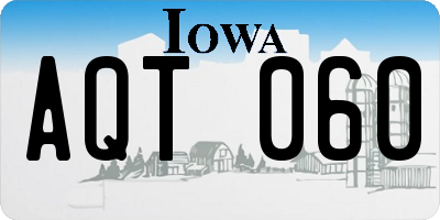 IA license plate AQT060