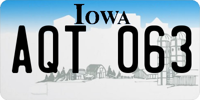 IA license plate AQT063