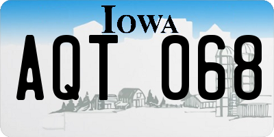 IA license plate AQT068