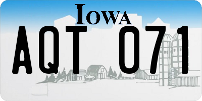 IA license plate AQT071